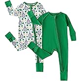 Chichoo Rayon from Bamboo Baby Pajamas Boy 2pack Baseball Football Infant 2 Way Zipper Pjs Romper Newborn Footless Sleeper