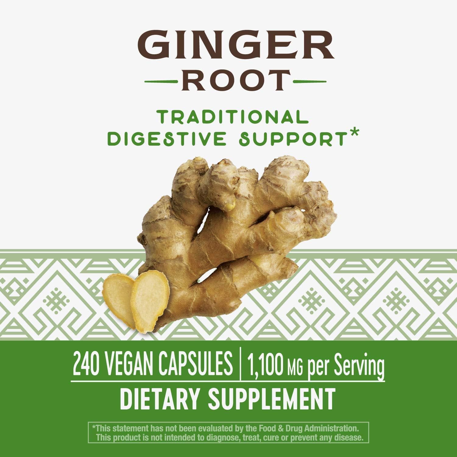 Nature's Way Premium Herbal Ginger Root, 1,100 mg per serving, 240 Capsules: Health & Personal Care