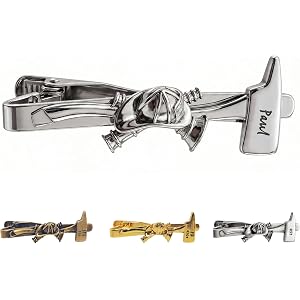 callie moment Personalized Firefighter Tie Clips for Men | Custom Engraved Tie Bar with Name | 2.17 inch Length | Father’s Da