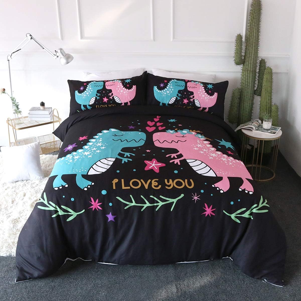 pink dinosaur duvet cover