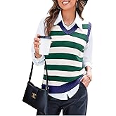 EVALESS Sweater Vest Women V Neck Knit Sleeveless Tunic Tank Tops Casual Pullover Sweater Spring Trendy 2026 Outfits