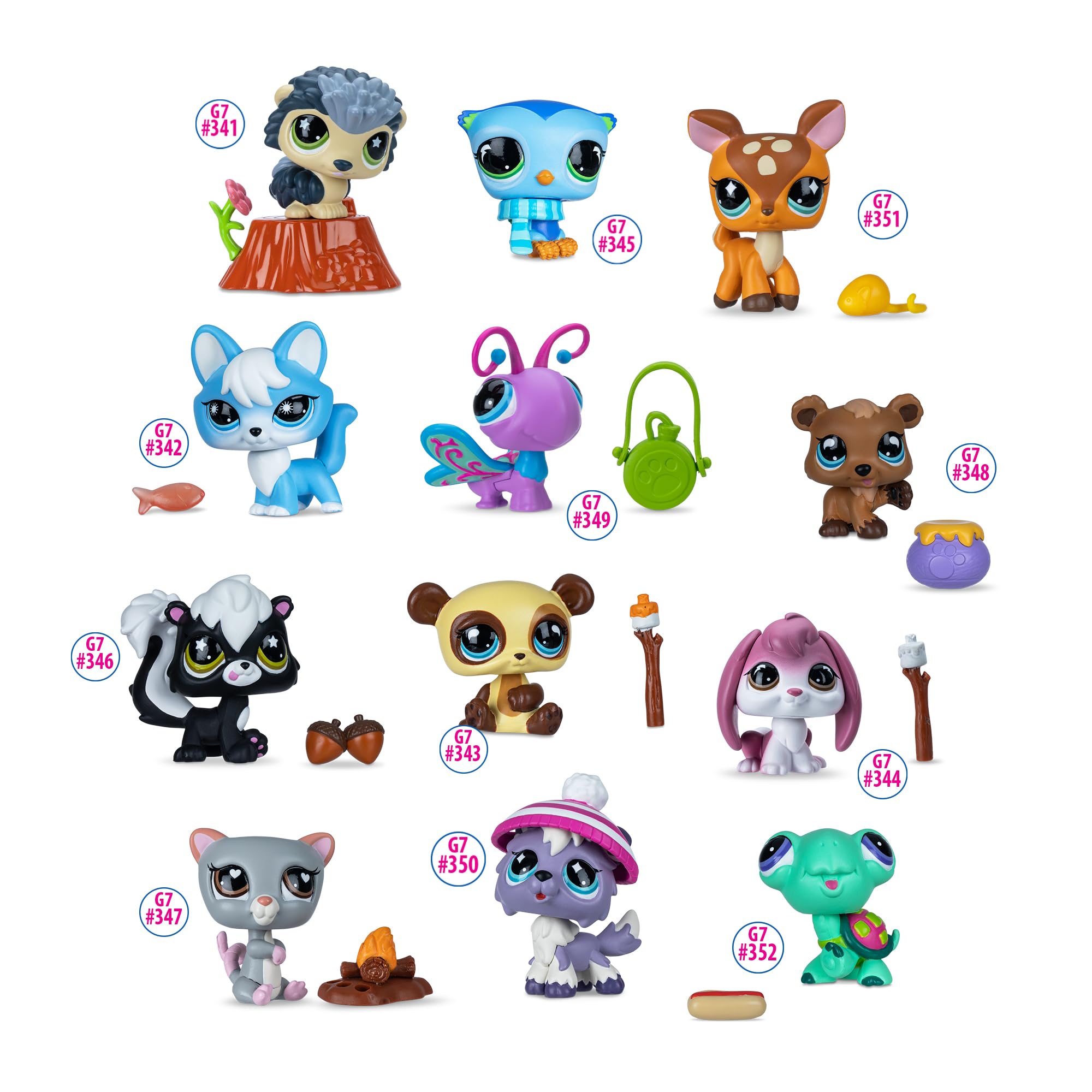 Littlest Pet Shop Cozy Campfire Play Pack - Series 4 - Gen 7 Authentic LPS Bobble Head Toy Figure, Collectible Toy Animal, Ages 4+
