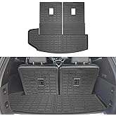 CaBYbigG Cargo Mat Backrest Mats for Cadillac XT6 2020-2024 (6 Seats) Accessories All Weather TPE Cargo Liner Trunk Mat
