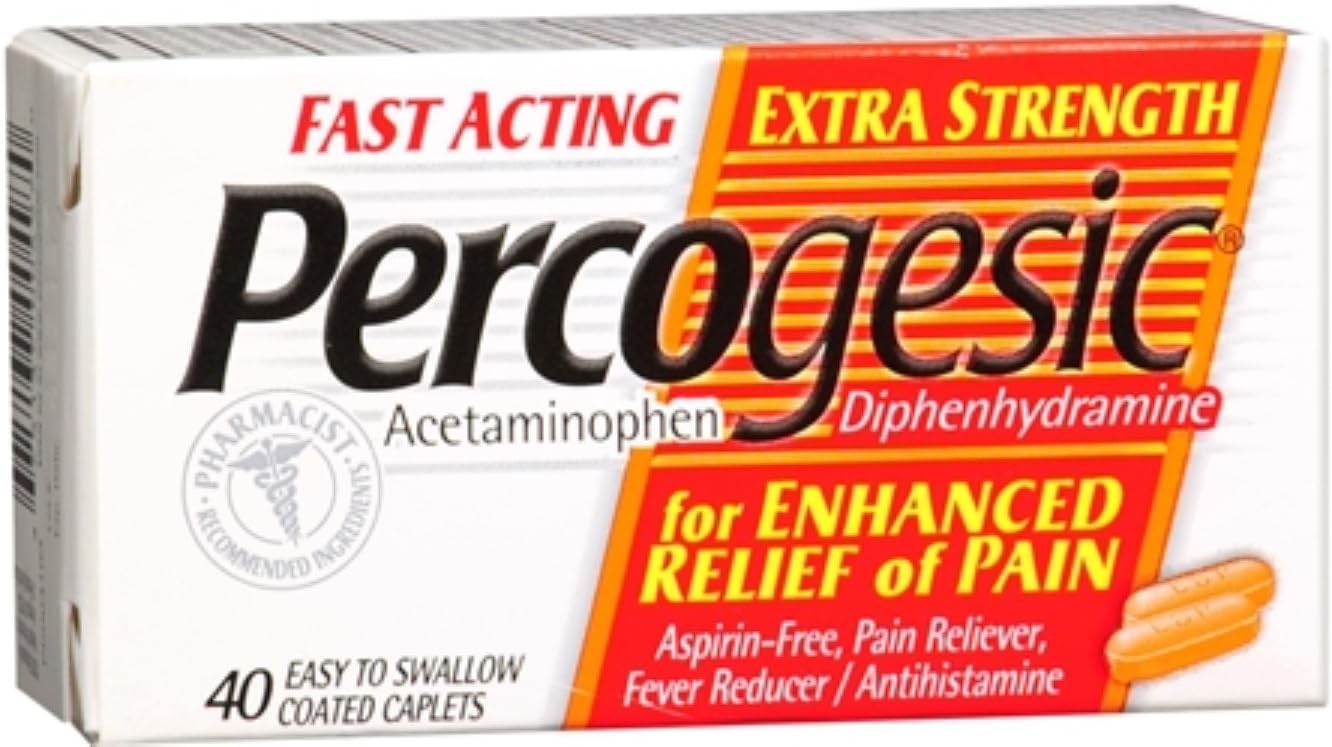 Percogesic Caplets Extra Strength 40 Caplets (Pack of 4)