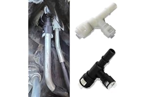 Sephile 2 PCS Heater Inlet Hose Fitting, T-connector Three-way Cooling Water Pipe Joint, Original Replacements, Compatible with Select Cadillac/Chevrolet/GMC Models 15055343 15055342 (Black & White)