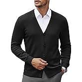 COOFANDY Men's V Neck Cardigan Sweater Casual Lightweight Button Down Knitted Cardigan Sweater
