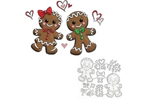 hinana Matrices de découpe en métal en forme de bonhomme en pain d'épices de Noël, pochoirs de découpe pour bricolage, scrapb