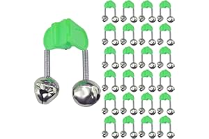 Amzlysdok Fishing Bells for Rods,Dual Metal Bells Plastic Clip, Extra Loud Dual Alert Bells Clip, Bells for Fishing Poles,Ideal for Night Fishing, Ice Fishing,Sea Fishing