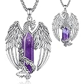EUDORA Phoenix Necklace with Crystal for Women Men Silver Plated Copper, Vintage Viking Celtic Flaming Phenix Pendant Amulet Crystal Jewelry Gifts for Women Men,20"+2"