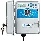 Hunter X-Core 4 Zone Sprinkler Timer, Indoor/Outdoor Sprinkler Controller | 4 station irrigation controller with seasonal adjustment, memory backup, manual controls, and no WiFi needed