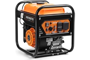 Oxseryn 5000W Inverter Generator Gas Powered, Open Frame Generator, Portable Outdoor Power Equipment, Emergency Home Backup, RV Ready 30A Outlet, ECO Mode, EPA Compliant