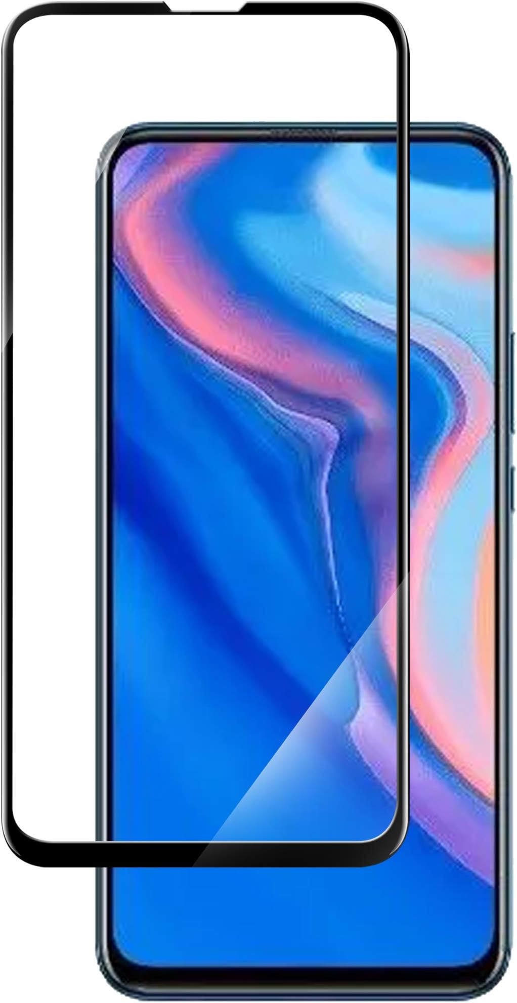 Hupshy Edge to Edge Curved Full Tempered Glass Screen Guard for Huawei Y9s - Black (Pack of 1)