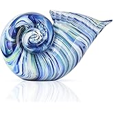 DOVDOV Hand Blown Glass Shell Decoration, Art Glass Conch Sculpture, Colorful Shell Statue for Room Office Coffee Table Living Room TV Stand Cum Home Decoration.