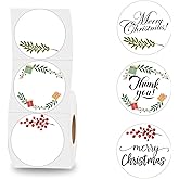 600 Pcs Christmas Direct Thermal Labels 2 inch Xmas Holly Berry Coding Label Stickers Self-Adhesive Thermal Labels for Christmas Xmas Party Small Business