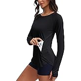 ATTRACO Women Rash Guard Long Sleeve Swimsuits UV UPF 50+ Zipper Swim Shirt Quick Dry Sun Shirts