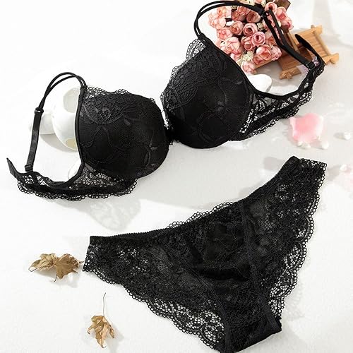 Bluewhalebaby Sexy Push Up Bras Set Transparent Underwear Lingerie