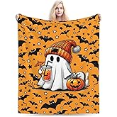 Halloween Blanket for Boys Girls, Haunted Halloween Themed Design Printed Throw Blankets for Kids Lap, Chair Sofa, Warm Soft Cozy Blanket, 40"x 50"