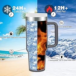 YOUEXPERT 40 oz Leopard Tumbler with Handle and