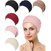 Geyoga 6 Pieces Slouchy Beanies Hats for Women Winter Chemo Headwear Caps Warm Polyester Cancer Turban Hats Stretchy Sleeping