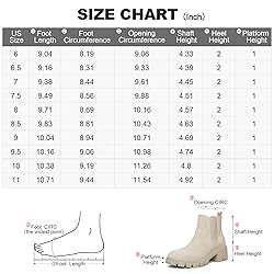 mysoft Women's Platform Chelsea Boots Lug Sole Slip