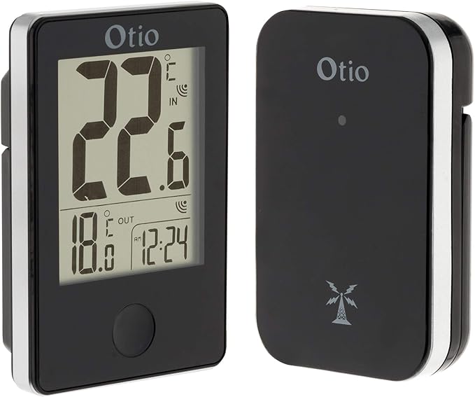 Otio 936066Wireless Indoor/Outdoor Thermometer 60 m Black Amazon.co.uk Kitchen & Home