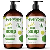 Everyone 3-in-1 Kids Soap, Tropical Coconut Shampoo &amp; Body Wash, 32 oz 2pk | Bubble bath | shampoo | body wash in one | essential oils | | made for toddlers to teens | bulk value 2-pack