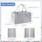 Yueshop Grey Felt Baby Diaper Caddy Nursery Storage Organizer view 2