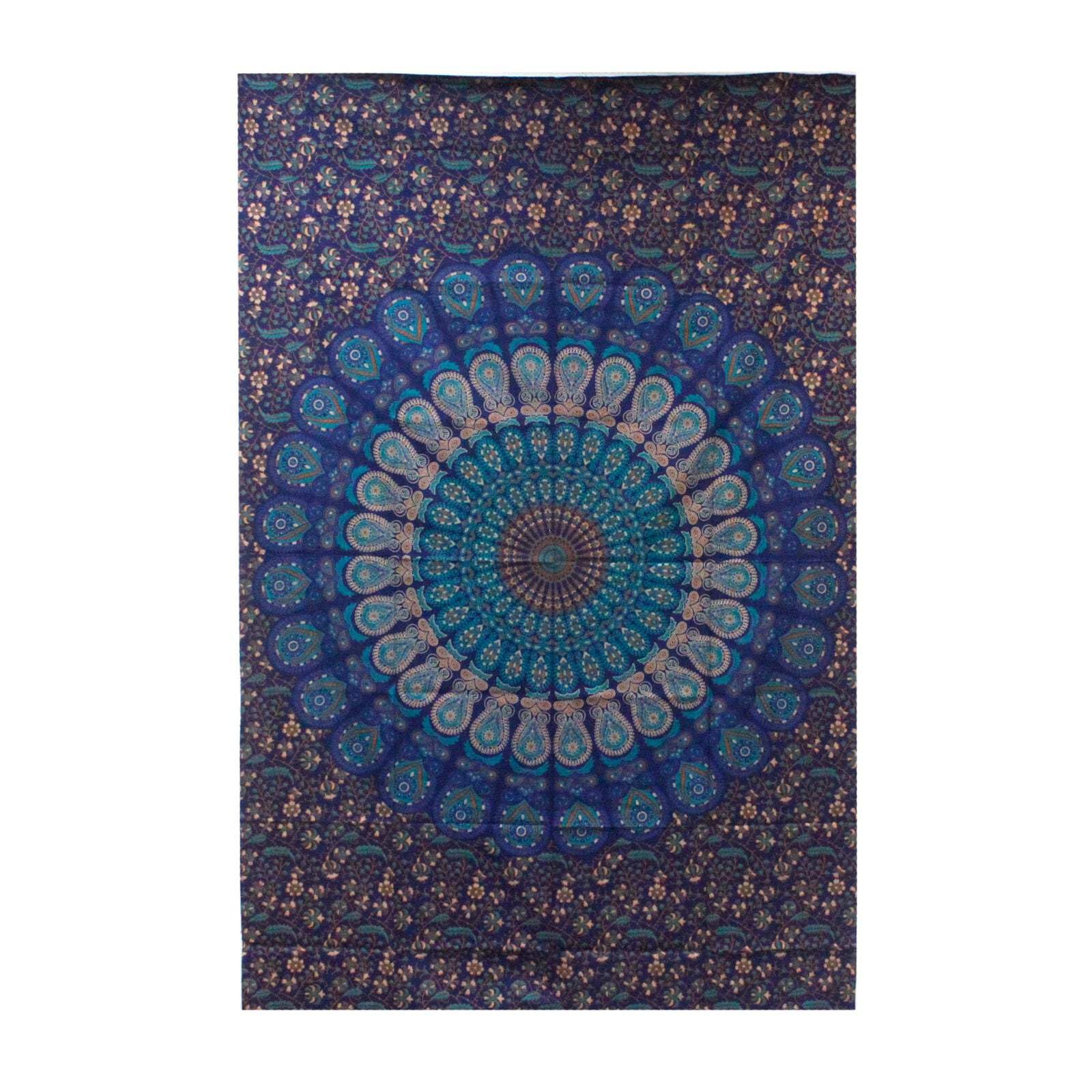 Ancient Wisdom Single Cotton Bedspread + Wall Hanging - Classic Mandala