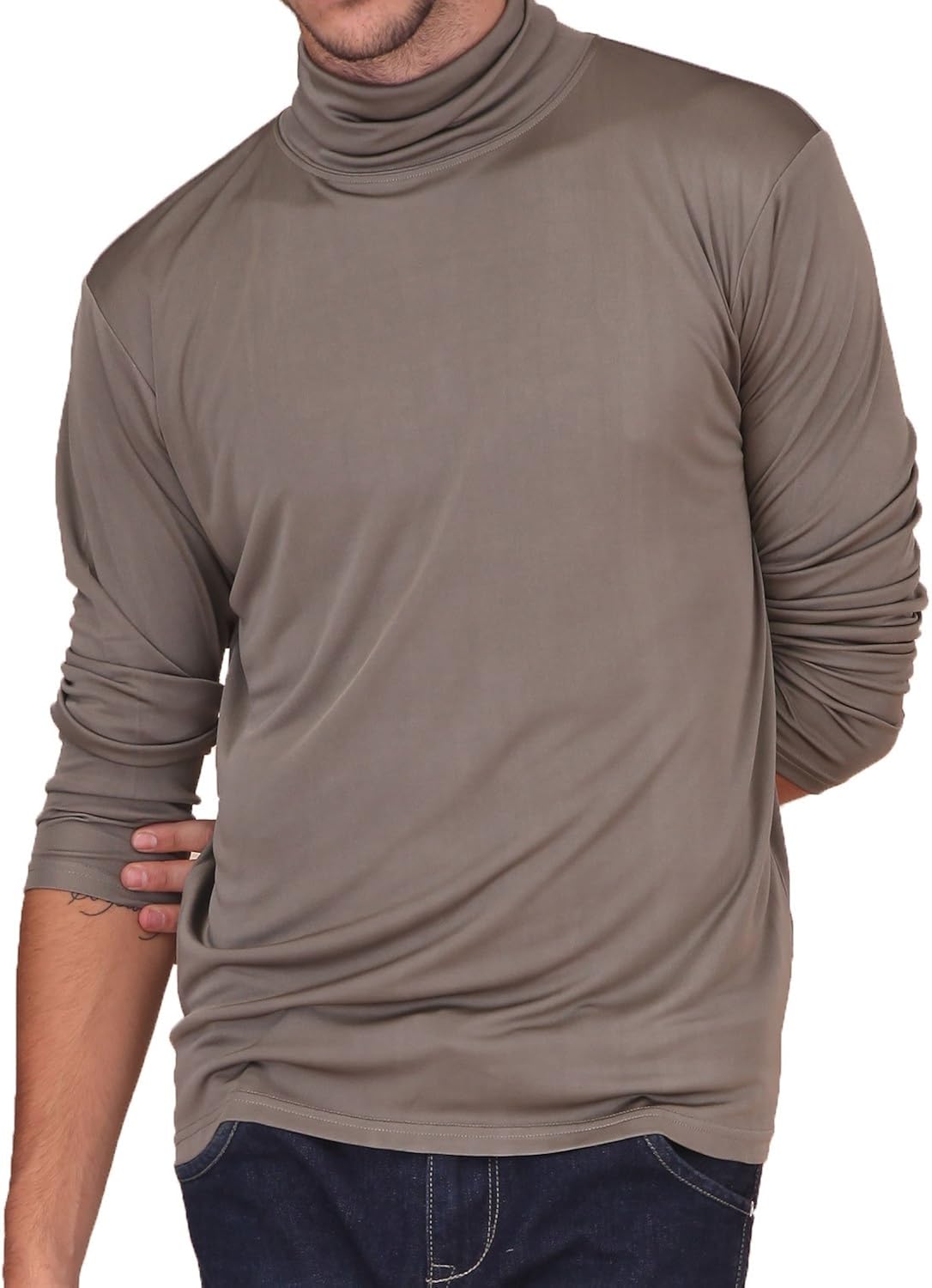 Paradise Silk Pure Silk Knit Mens Turtleneck Comfy Top at  Men’s Clothing store
