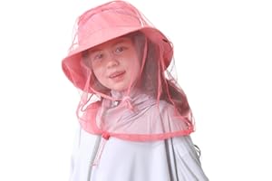TIBEHA Kids Mosquito Head Net Hat - Bug Cap UPF 50+ Sun Protection for Beekeeping Garden Fishing
