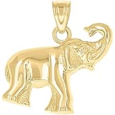 Jewels By Lux 10kt Yellow Gold Unisex Elephant Animal Charm Pendant