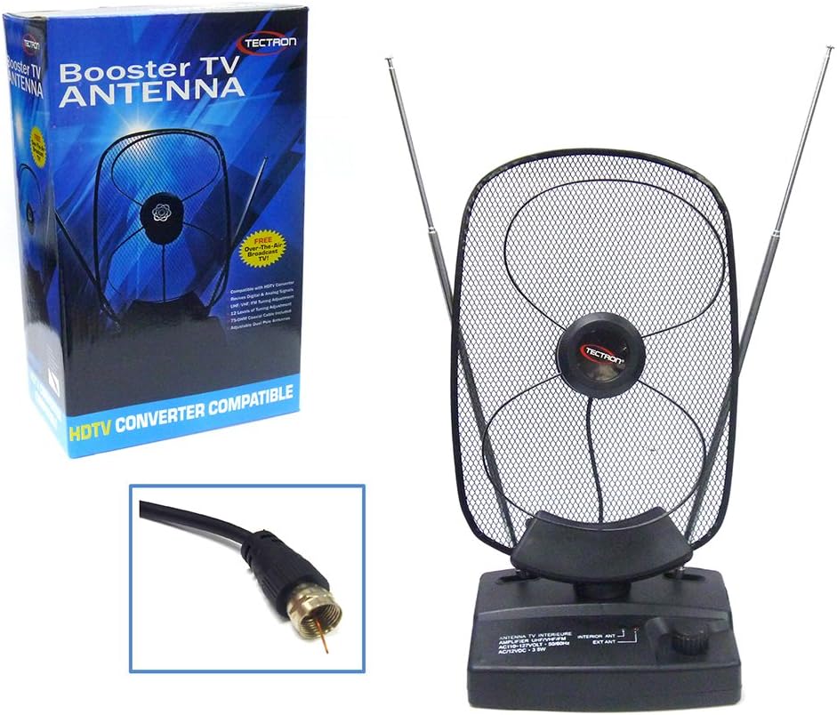 Tv Indoor Antenna-HDTV Compatible - UHF/VHF/FM Tuning Adjustment