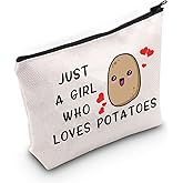 G2TUP Potato Lover Gift Who Loves Potatoes Makeup Bag Potato Queen Cosmetic Bag Food Lover Gift Zipper Travel Bag (Who Loves Potatoes)