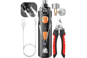 LOPSIC Dog Nail Trimmers with 3 Grinding Wheels Pet Dog Nail Clipper Kit for Large Medium Dogs Cats Small Animal Nail Care Pitch-Black