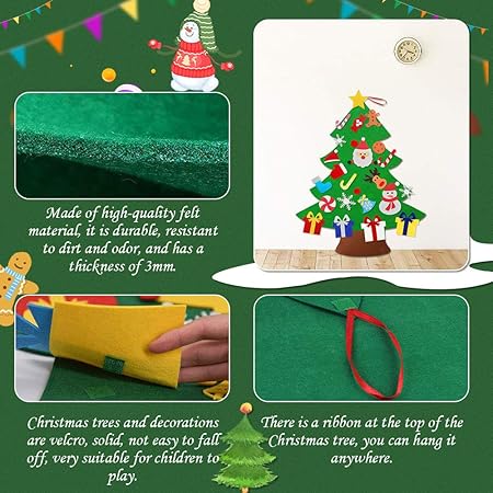 Decorazioni Natalizie Da Appendere Alla Porta.Verde Emageren Albero Di Natale In Feltro Per Bambini Ornamento Albero In Feltro Da Appendere Alla Porta Decorazioni Natalizie Albero Per Decorazione Camera Da Letto Soggiorno 110 76cm Odontotal Com Uy