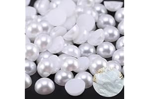 MKLKSDH 10000PCS 2mm Nail Art Flatback Half Round Tiny Pearls White Flatback Pearls for Nails Face Body Make Up Crafts Small Half Pearls Rhinestones for Home DIY Nails Shoes Salon Use