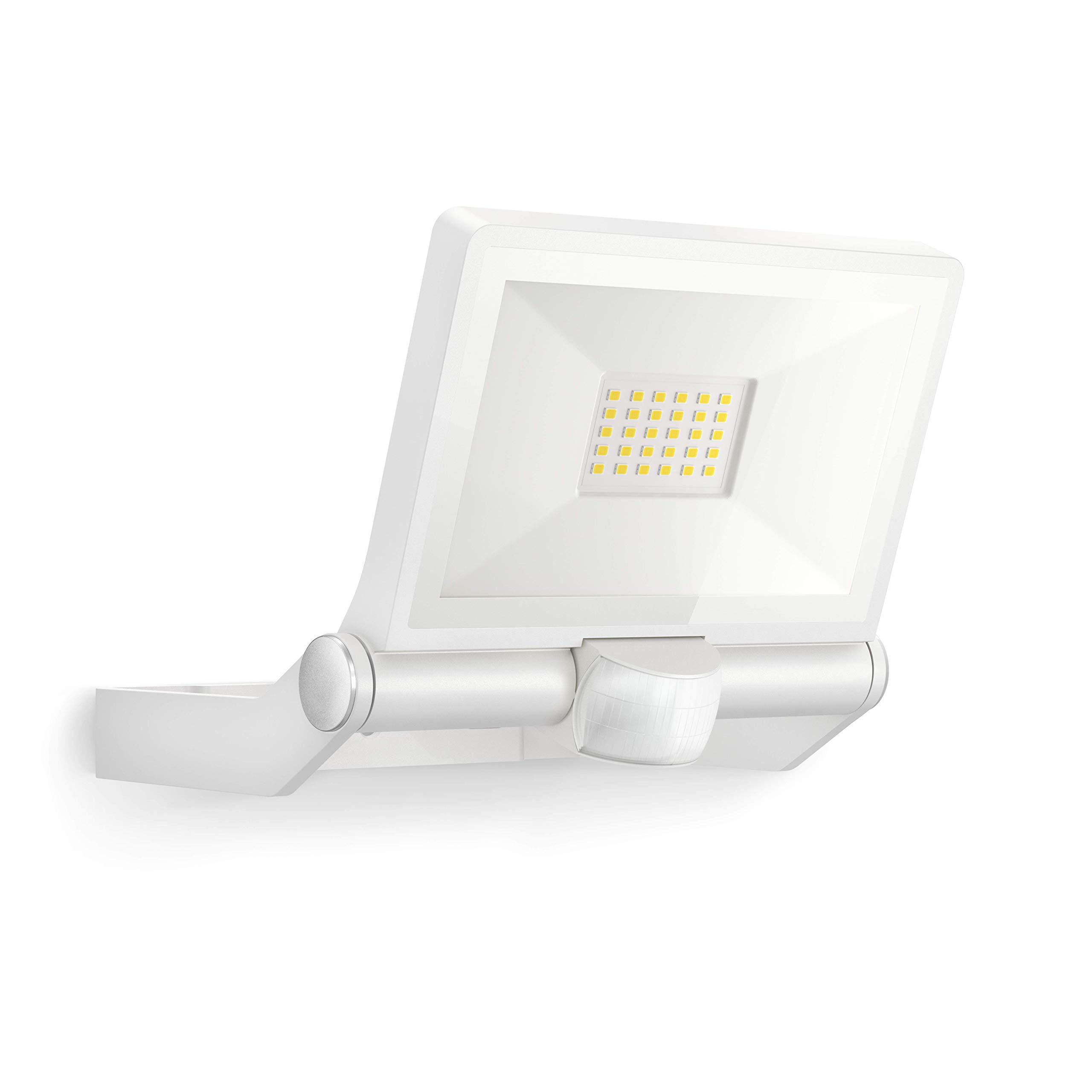 Steinel LED Outdoor Floodlight XLED ONE S White, 180° Motion Detector, 18.6 W, 2050 lm, Warm White, Aluminium