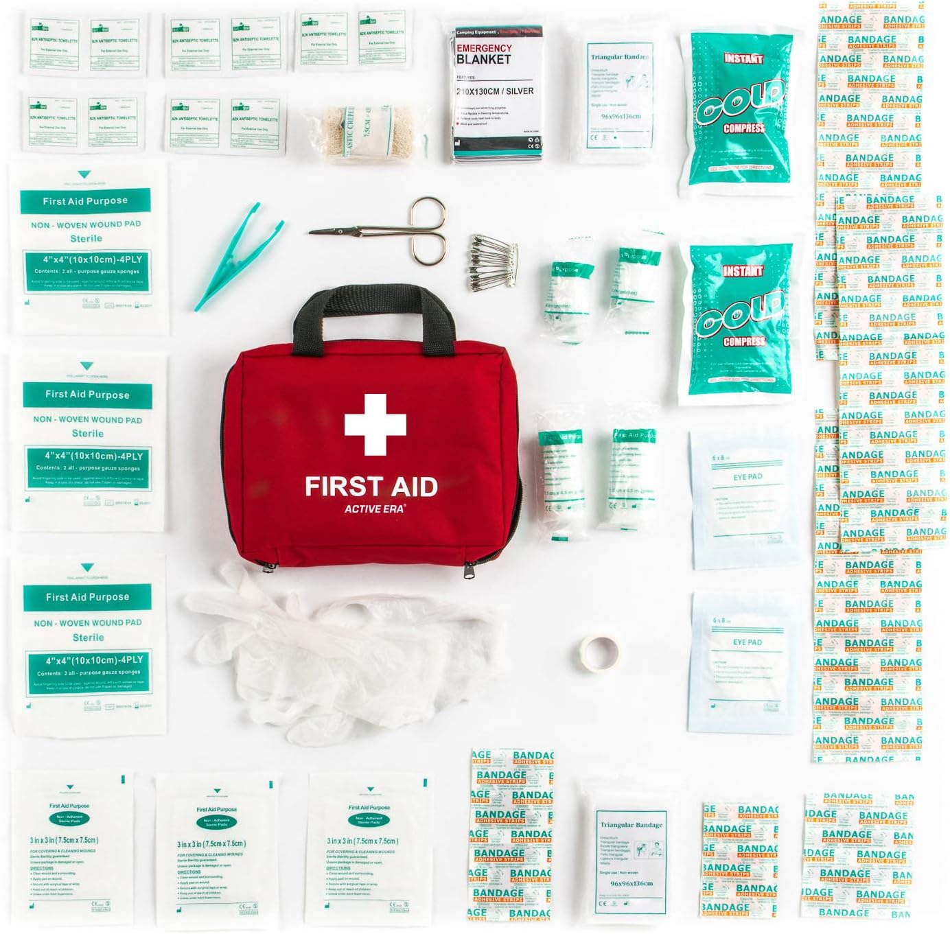 90 Pieces First Aid Kit - All-Purpose with Premium Medical Supplies and Soft Case for Home, Office, Business, Car, Camping and Travel: Health & Personal Care