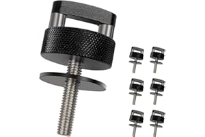 TELIMOCY 6pcs Hard Top Quick Removal Fastener Thumb Screws Compatible with Jeep Wrangler JK 2007-2018 JL 2018-2022 & Gladiator JT, Aluminum Integrated D Ring Hardware Kit,Black