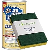 Campester Multipurpose Scrubber bundle for Bar Keepers Powder Cleanser 12 oz. Stain Rust Remover. Bathroom, Kitchen Cleaner, 