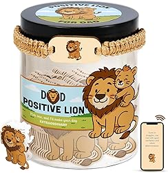 60 Positive Lion Cards Jar, Fathers Gift from