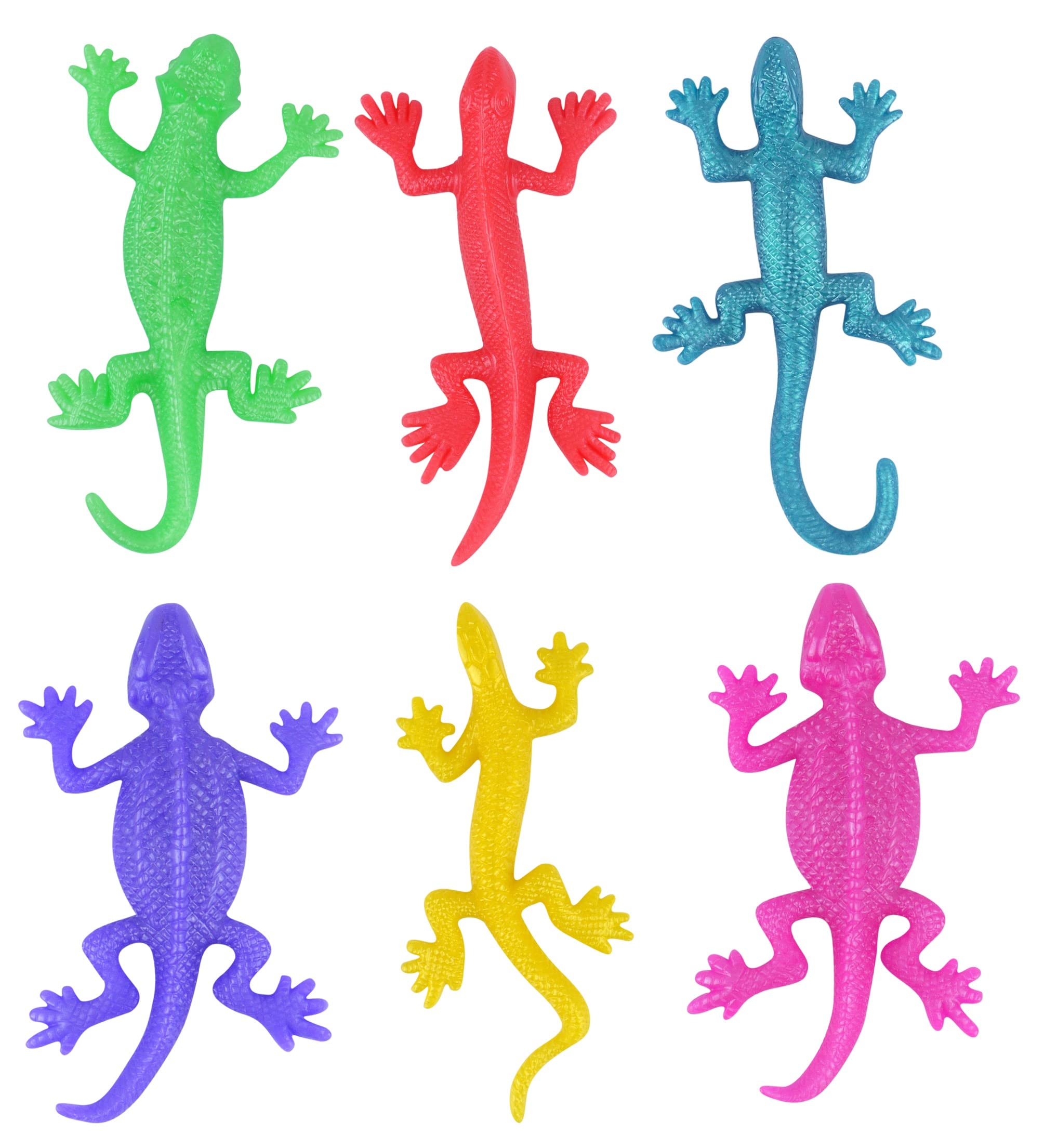 HENBRANDT 12 STRETCHY LIZARDS GREAT PARTY BAG TOYS (LIZARDS ONE COLOUR)