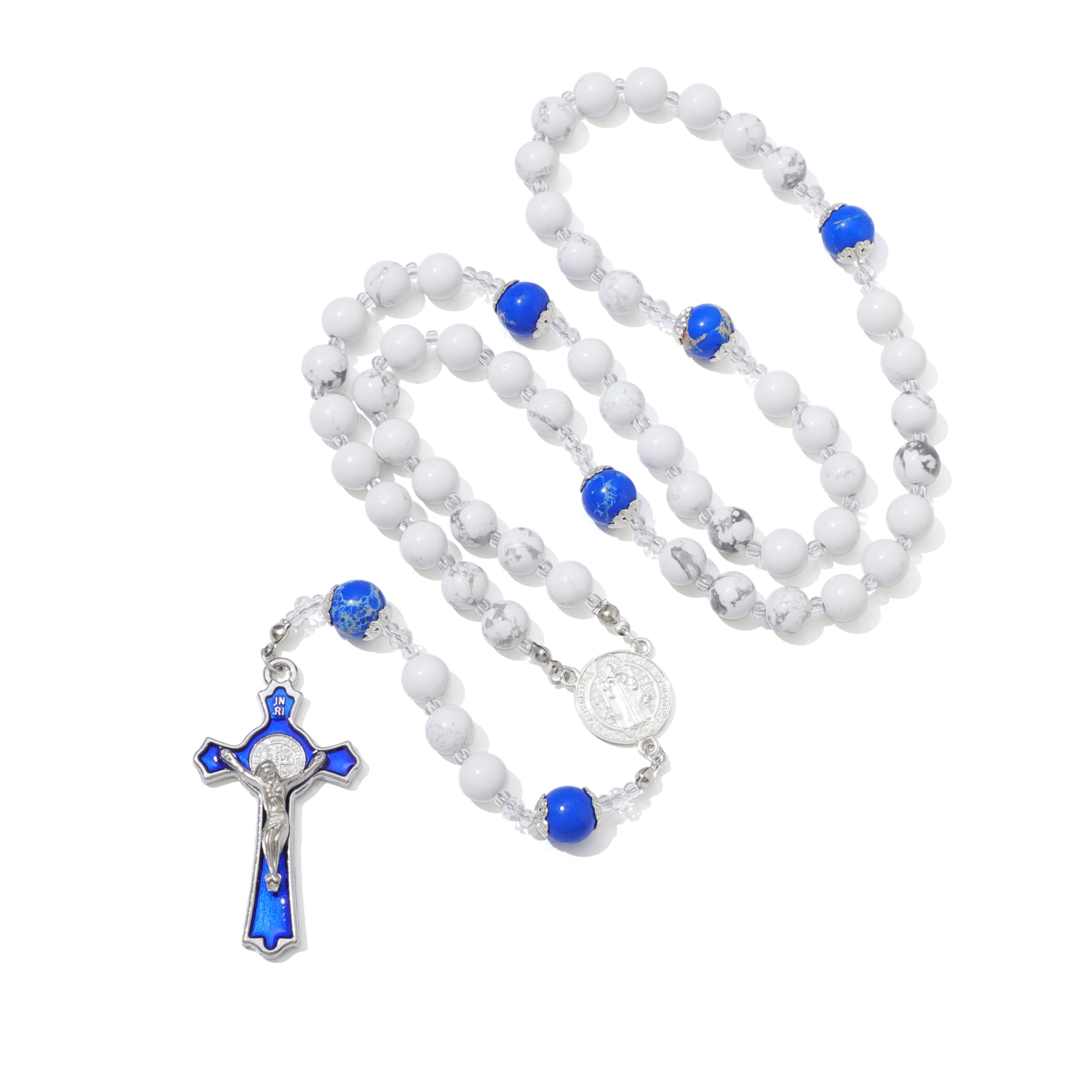 KOMI Catholic Rosary Beads for Women - Holy Prayer Necklace With Crucifix Cross - Communion Rosary Catholic Gifts