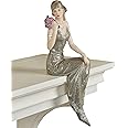 Touch of Class Poised with Style Silver Elegant Lady Woman Figurine Shelf Sitter | Luxury Style Glamour for Room Decor