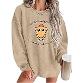 DUTUT Thanksgiving Sweatshirt Women Oversized Shirts: Funny Turkey Graphic Shirt Thanksgiving Party Pullover with Pockets