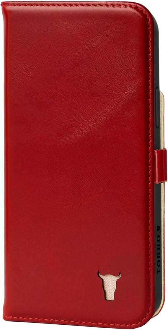 Amazon Com Torro Cell Phone Case Compatible With Iphone 12 Pro Max Quality Genuine Leather Cover With Card Slots And Horizontal Viewing Stand Durable Frame Red