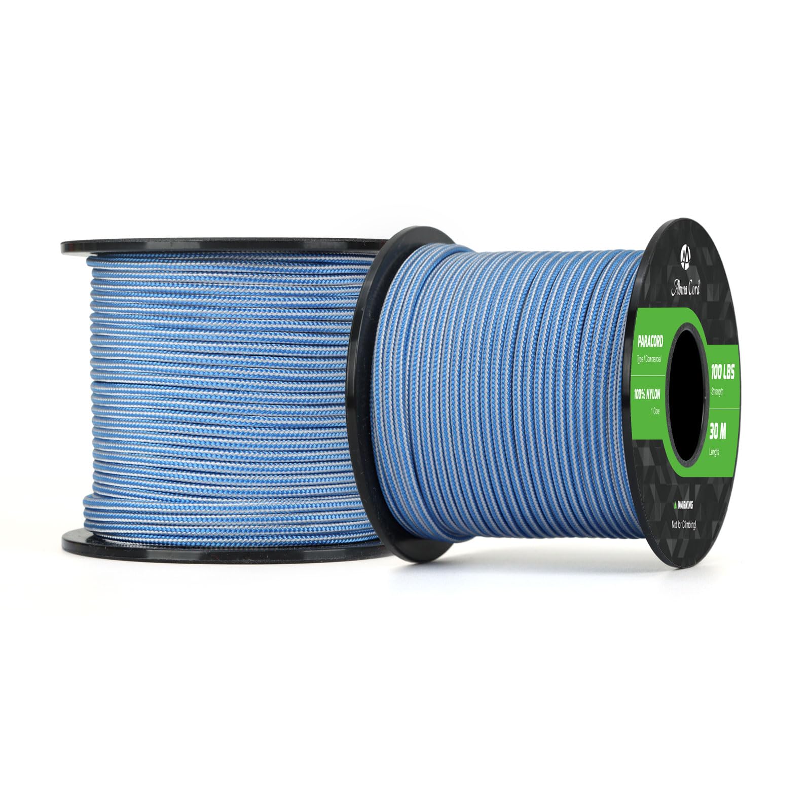 Abma Cord Paracord 100 lbs 2mm 100% Nylon 30M - Dark Blue & Silver Grey — image 1