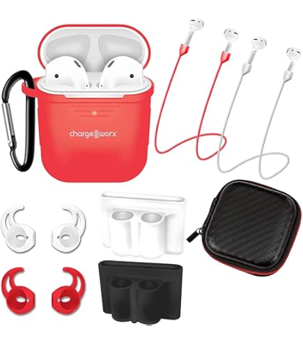 Amazon.com: ChargeWorx 4-Piece AirPods Accessory Kit, Silicone