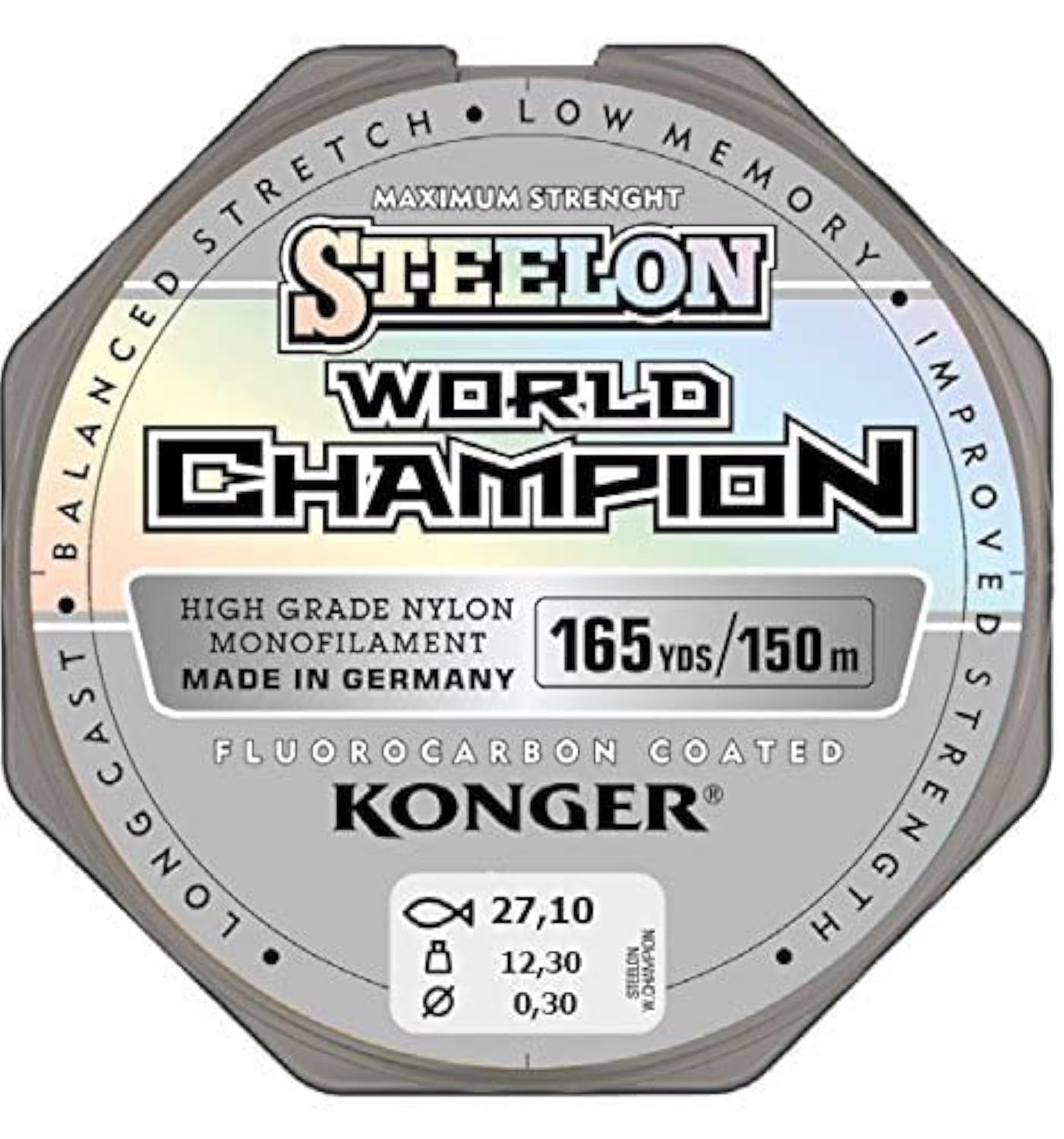 KONGER Fishing Line World Champion Fluorocarbon Coated 0.10 - 0.30 mm/150 Metre Monofilament Line, Super Strong, Top Quality-, 0,18mm / 150m