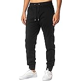 ITALYMORN Khaki Chino Joggers for Men Cotton Casual Twill Biker Jogger Pants with Pockets